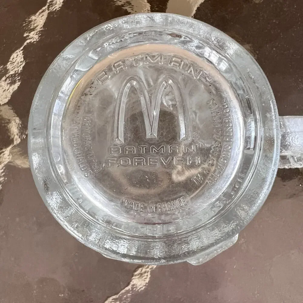Vintage 1995 McDonalds Batman Forever Mug Riddler DC Comics 90 Collectible Glass